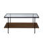 Table basse à 2 niveaux Asher, plateau en verre, tablette inférieure, design industriel moderne-250759607