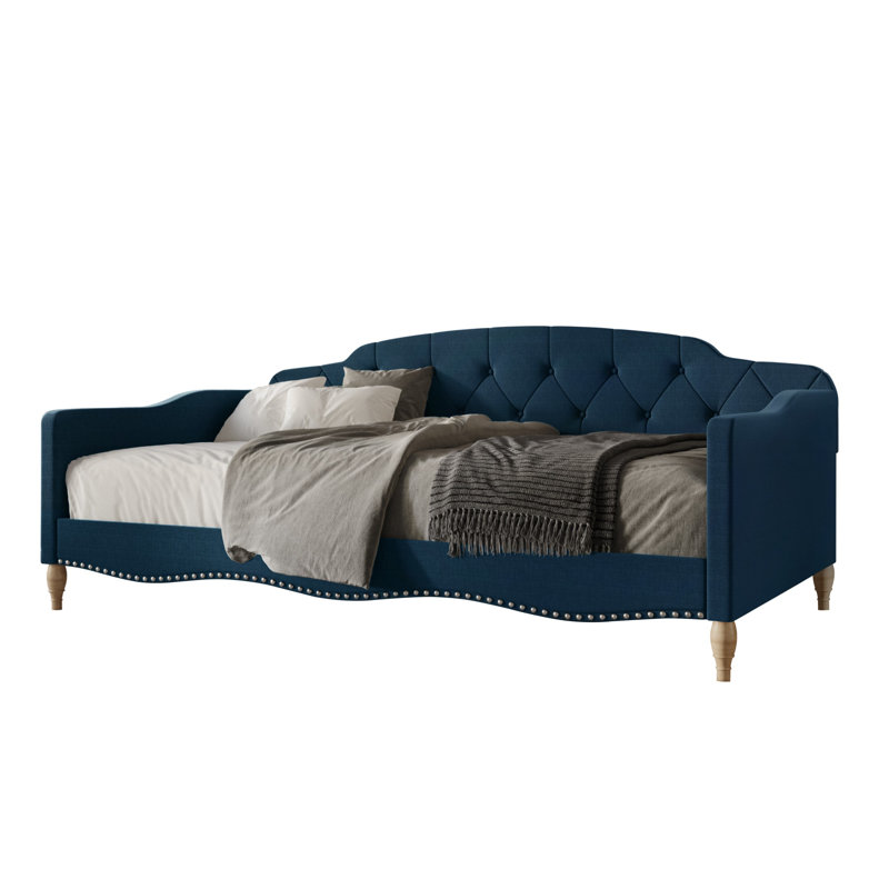Clotee Twin Size Daybed in Linen, Blue Linen
