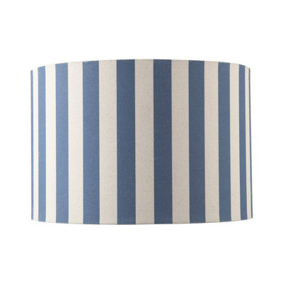 Linen Striped Lamp Shade With Fabric Inner By