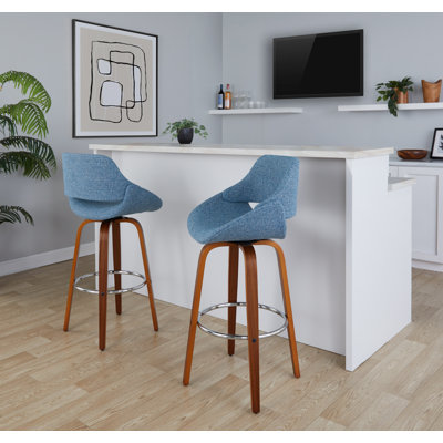 Najrin Upholstered Bar & Counter Stool with Round Footrest