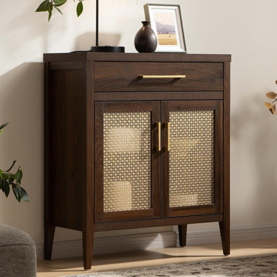 Buffet moderne avec tiroirs et portes en filet, noyer espresso