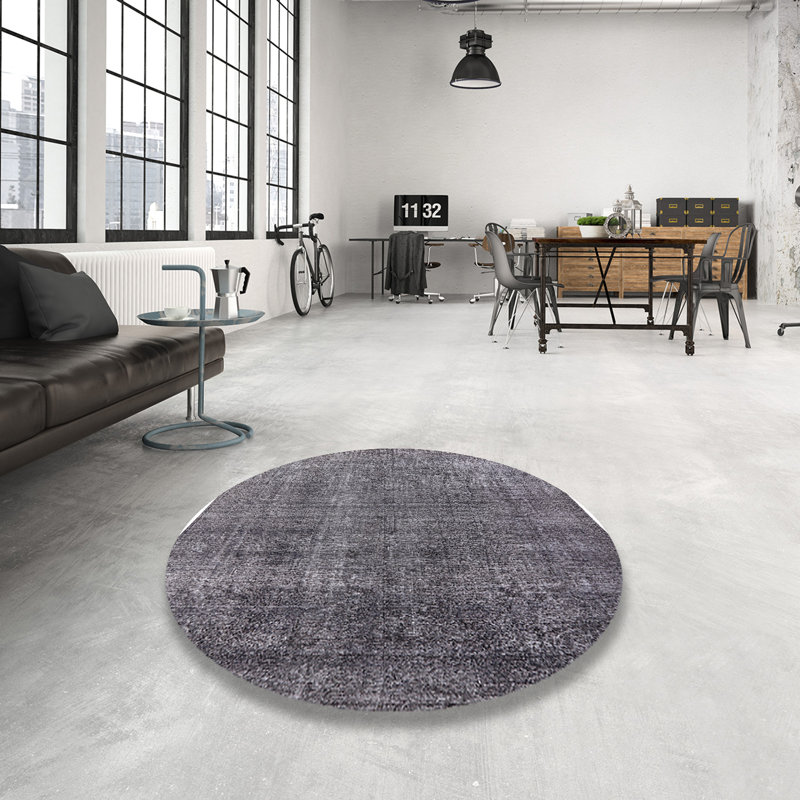 Tapis 100% Mid-Century moderne lavable à la machine 2230, Rond 4 pi