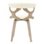 Chaise de salle à manger en bois Howzell revêtue de cuir avec structure en bois de peuplier teint et dossier ouvert-875269931