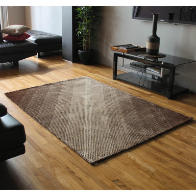 Tapis beige/brun gradué poils longs Light Rays