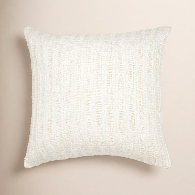 Coussin Amora, 18 po x 18 po, Housse de coussin seulement - sans insert, Ivoire