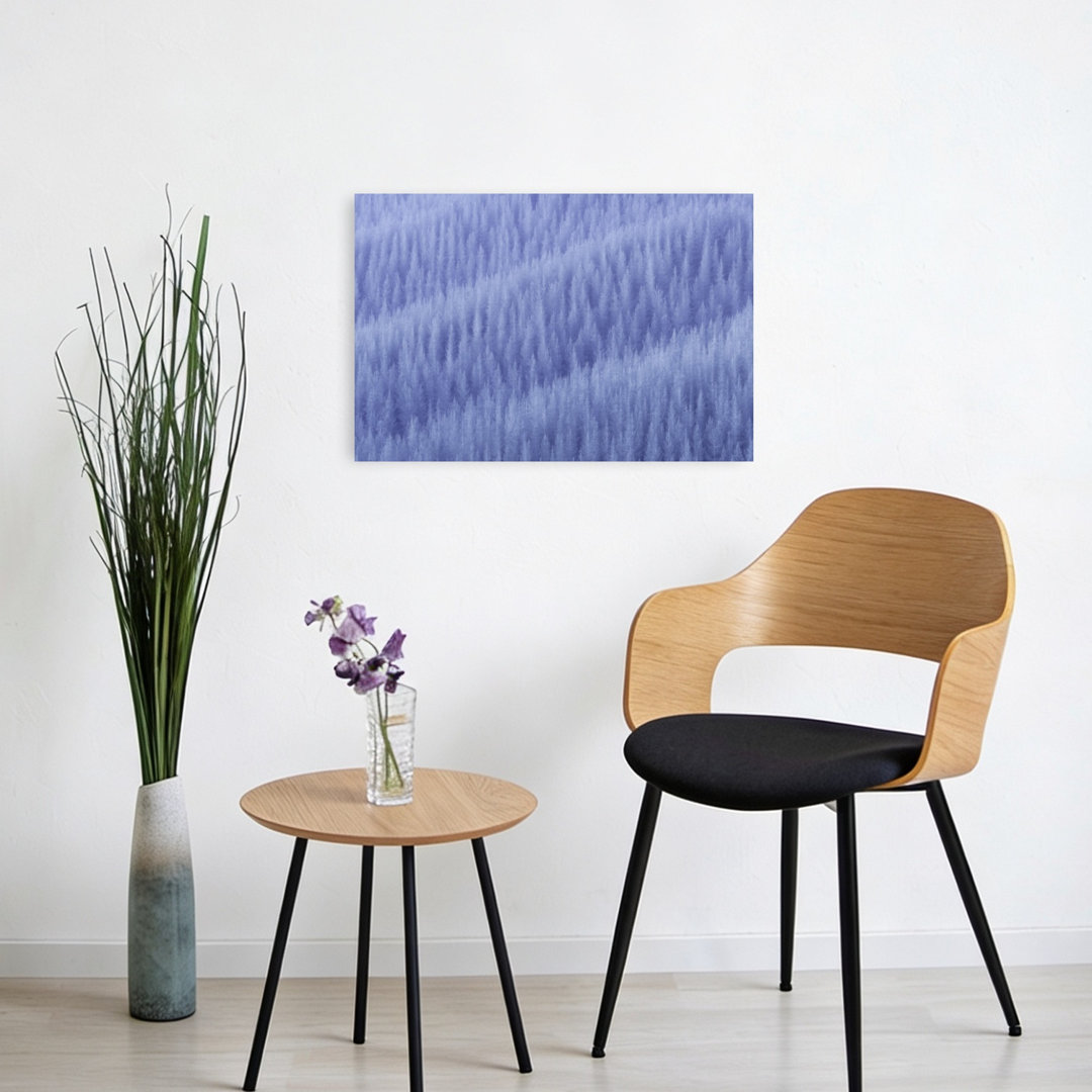 Frozen Blue Forest Abstract Dreamy Ethereal Forest Landscape Wall Art Print