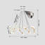 Luminaire de lustre moderne 41 "blanc et doré