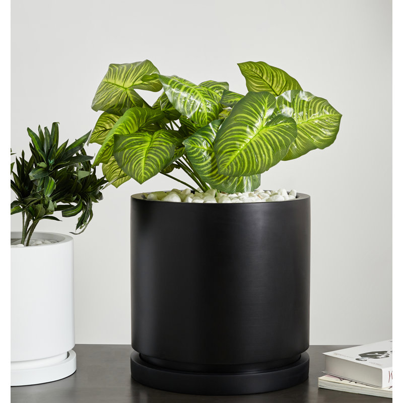 Pot à fleurs Finnly, H 11,75 po x l 11,5 po x P 11,5 po, Noir
