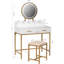 Bureau de maquillage avec miroir et lumières