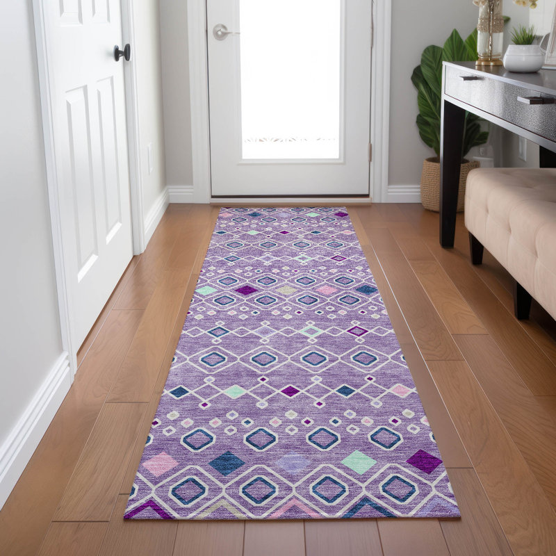 Tapis rectangulaire Aleighna avec envers antidérapant, Tapis de couloir 2 pi 3 po x 7 pi 6 po
