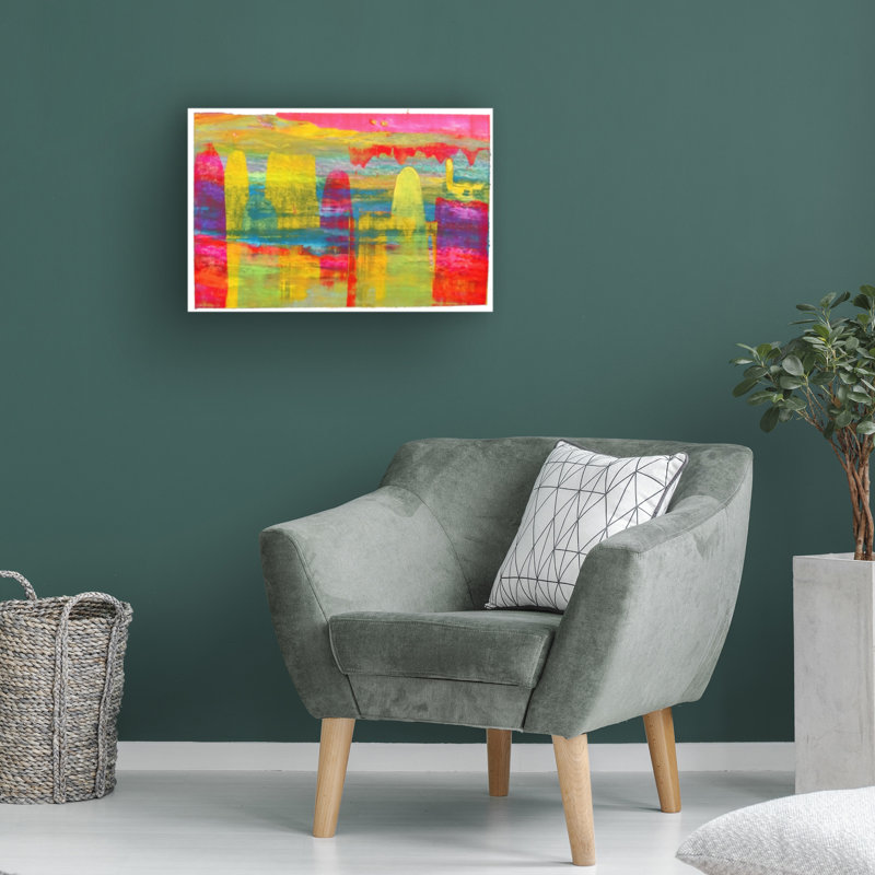 Art mural sur toile tendue «Howie Green», art abstrait 1 pour décor de salon, de chambre à coucher ou de bureau - 30 x 47