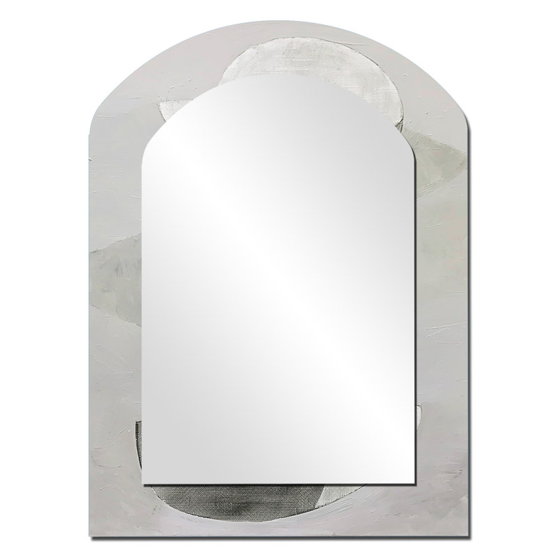 Minimalisme gris, formes simples, peinture II - miroir mural gris, 34 po x 25 po