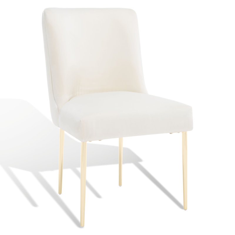 Chaise d'appoint rembourrée Pine Lake, Velours crème