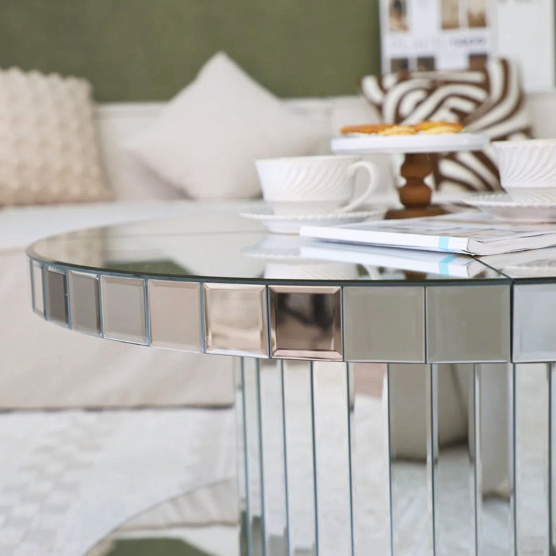 Table basse ronde et miroir