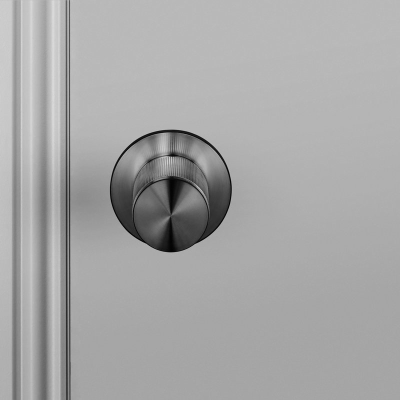 Cylindrical Knob with Round Rosette, Gun Metal