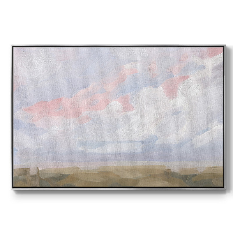 " Sandbridge Beach I ", 27" H x 41" W x 2" D, Silver Framed Canvas