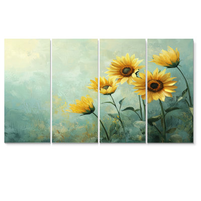 Champ de tournesols champêtre côté horizon Horizon III - tournesols, art mural - décoration murale