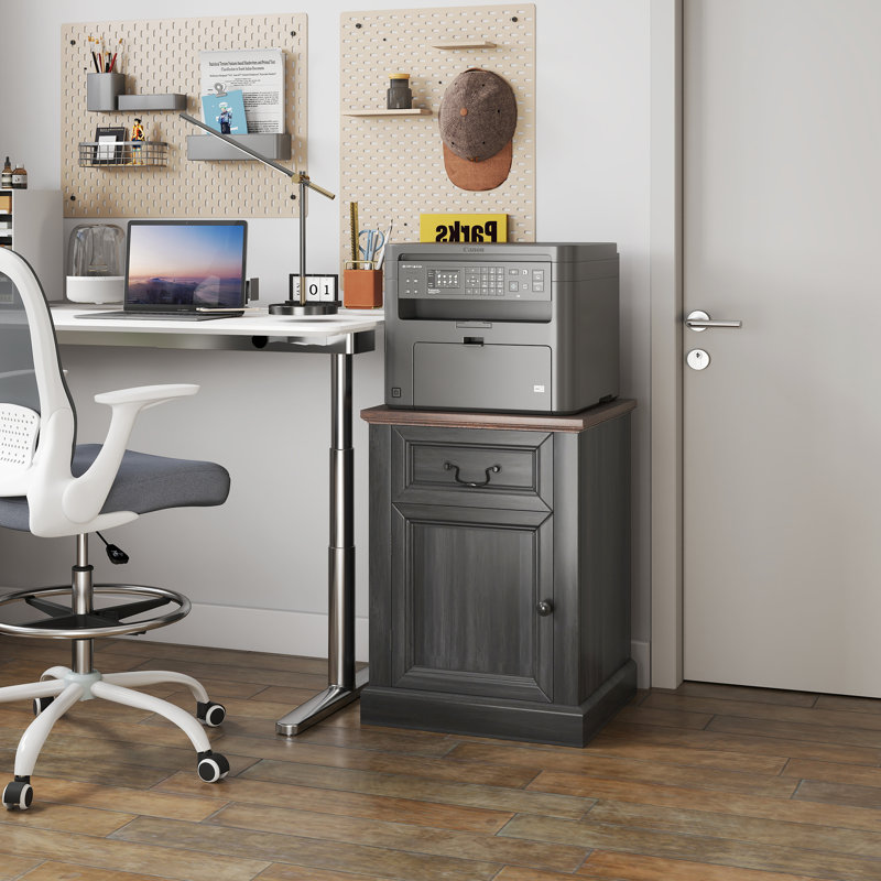 Ensemble de 2 tables d'appoint avec tiroirs et armoire, noir