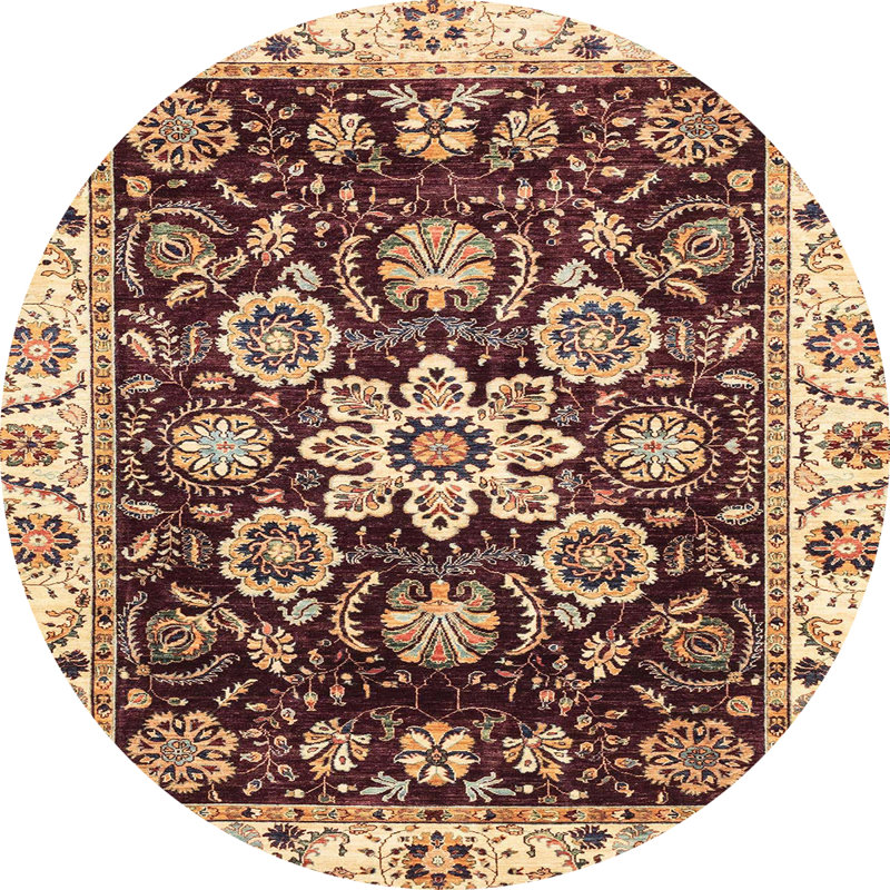Tapis abstrait à motif abstrait moderne 3008, Rond 7 pi