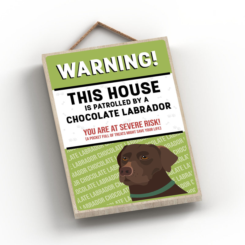 Katie Pearson Chocolate Labrador Wooden Wall Décor, Green/Brown