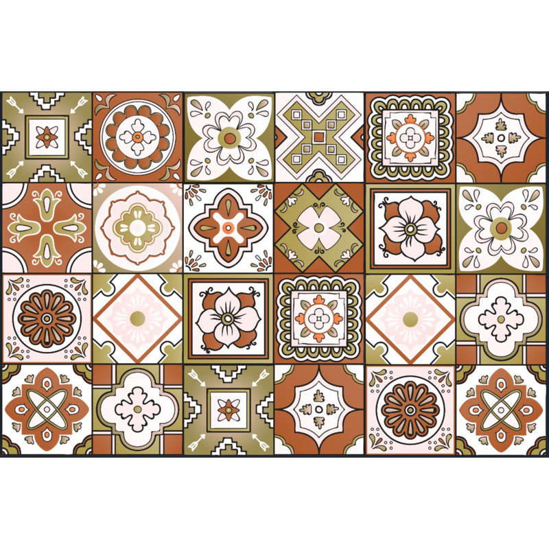 Abstract Non-Wall Damaging Tile Decal, 4" x 4"