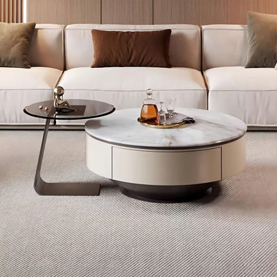 Picture color Solid + Manufactured Wood Round Coffee Table Sets