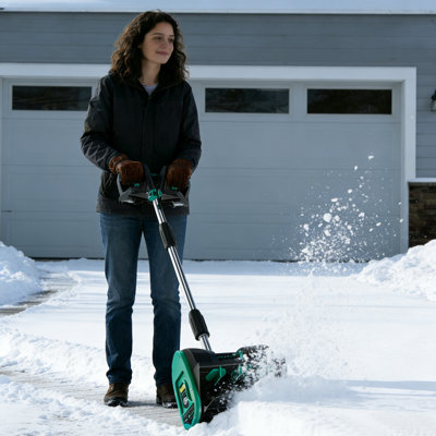 12″ Electric Snow Blower, Snow Shovel, Battery Powered Snow Blower with 12A Brushless Motor, 17 ft Throw Distance for Driveway, Sidewalk, Walkway