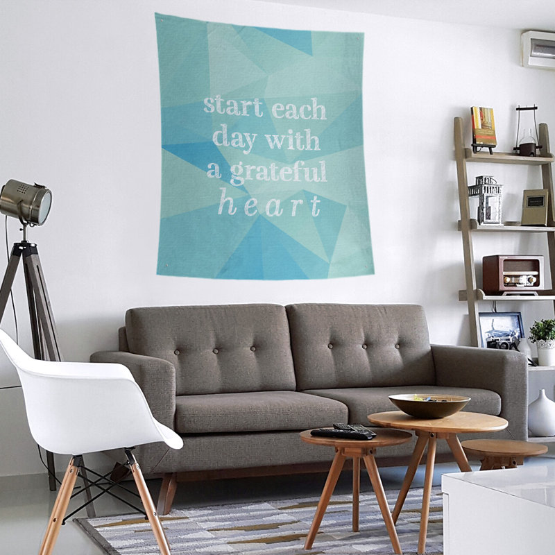 Tapisserie à citation de polyester en faux pierres de polyester, H 27,5 po x l 37,5 po, Zircon