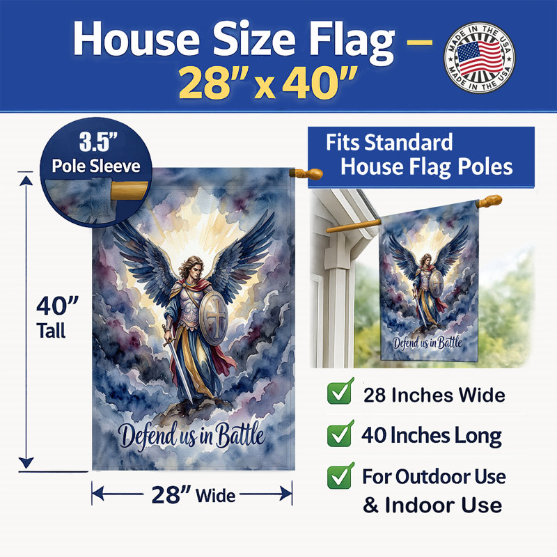 Drapeau de la maison Saint Michael, House Size, Saint Michael Defend Us