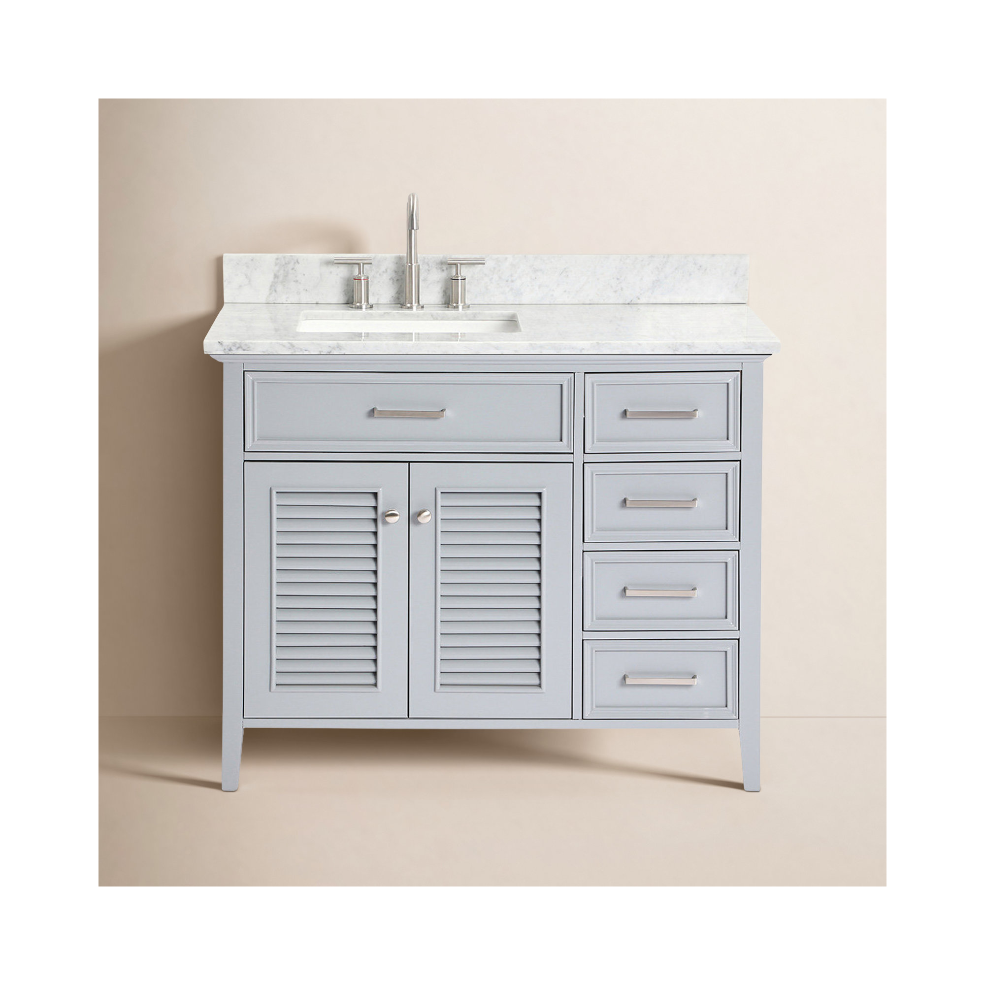 43'' Single Bathroom Vanity, Gray, Right