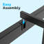Base de lit plateforme simple noir mat minimaliste - Lattes en acier robustes pour chambres à coucher et dortoirs modernes