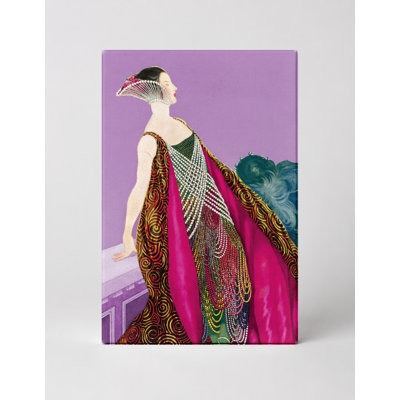 Élégante figure en robe ornée - Art mural sur toile Portrait