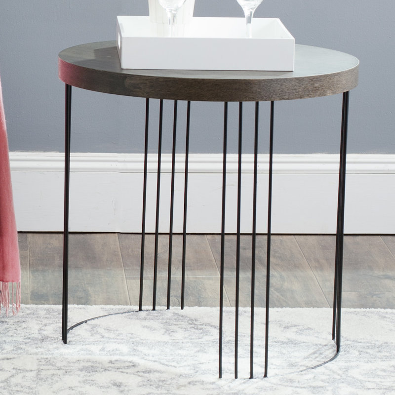 Keelin End Table, Dark Brown/Black