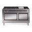 Cuisinière à double combustible ILVE Nostalgie II Series 60 po avec 9 brûleurs scellés et plaque de cuisson (gaz naturel, porte pleine)