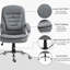 Chaise de bureau à haut dossier avec hauteur réglable et soutien lombaire pour une expérience de travail confortable, gris