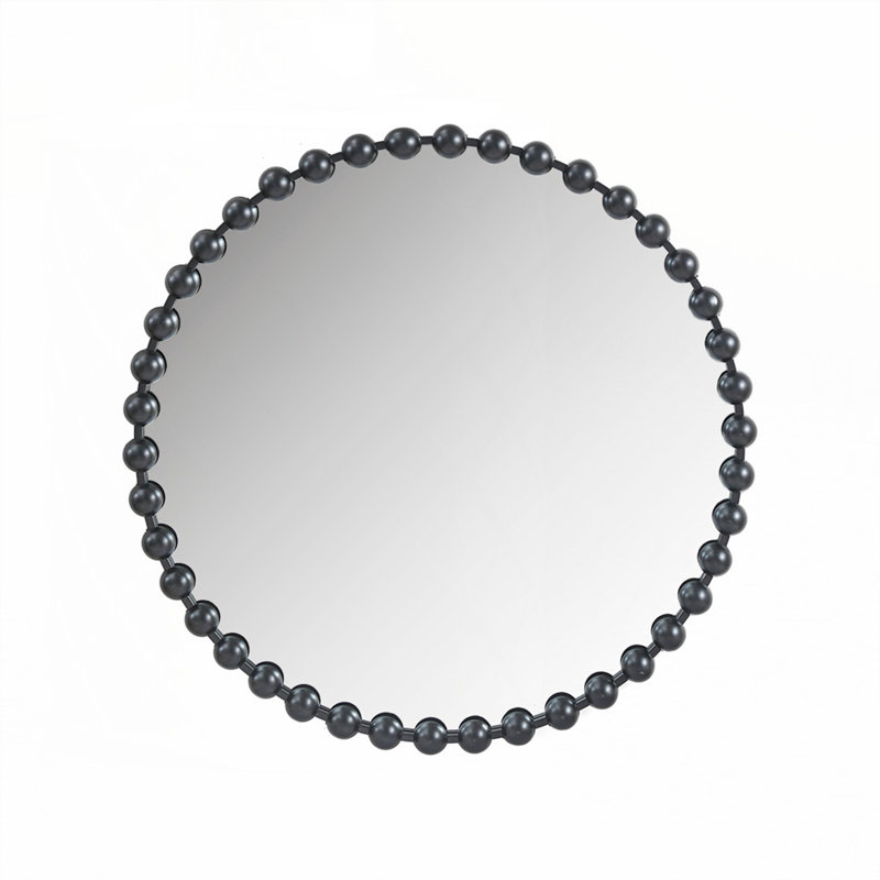 Round Wall Mirror 36"D, Black, 36" x 36"