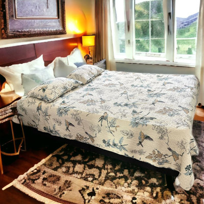 Ensemble de courtepointe 100% satin de coton 3 pièces 