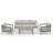 Trombley 4-Piece Aluminum Wicker Patio Conversation Set With 3-Seat Sofa, Coffee Table And Gray Cushions