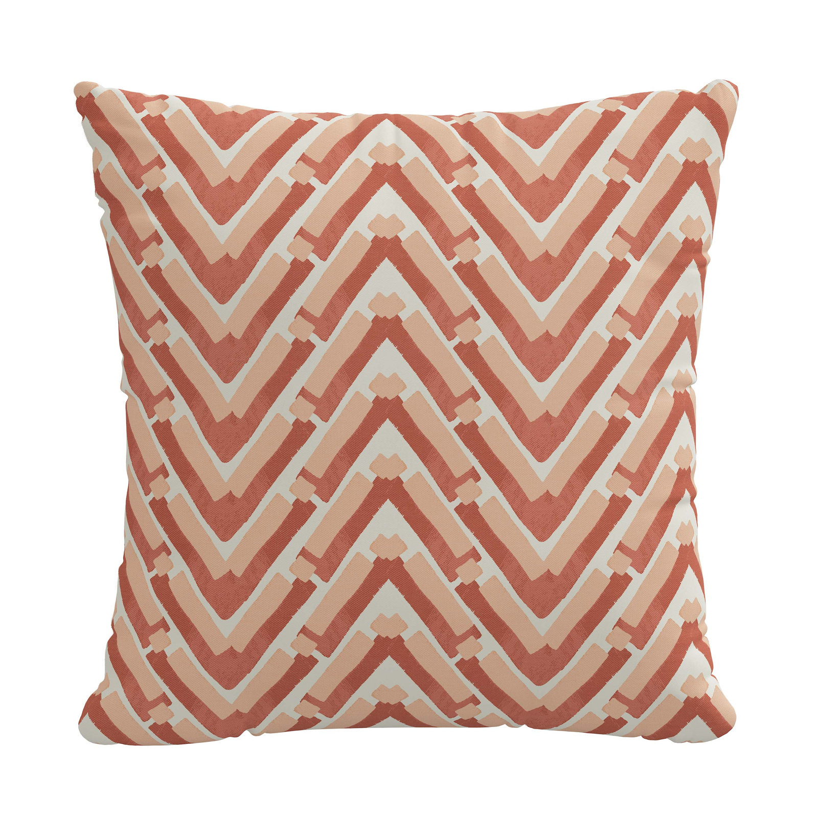 Chevron Cotton Throw Pillow, Pillow Cover Only - No Insert, Orage/Beige/White, 20" x 20"
