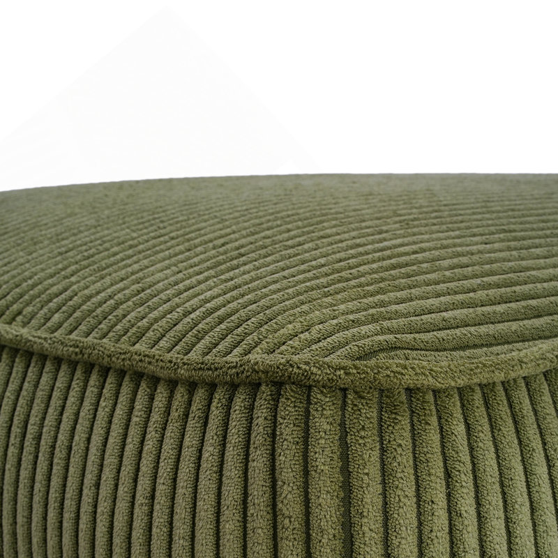 Repose-pieds carré, vert olive, velours côtelé