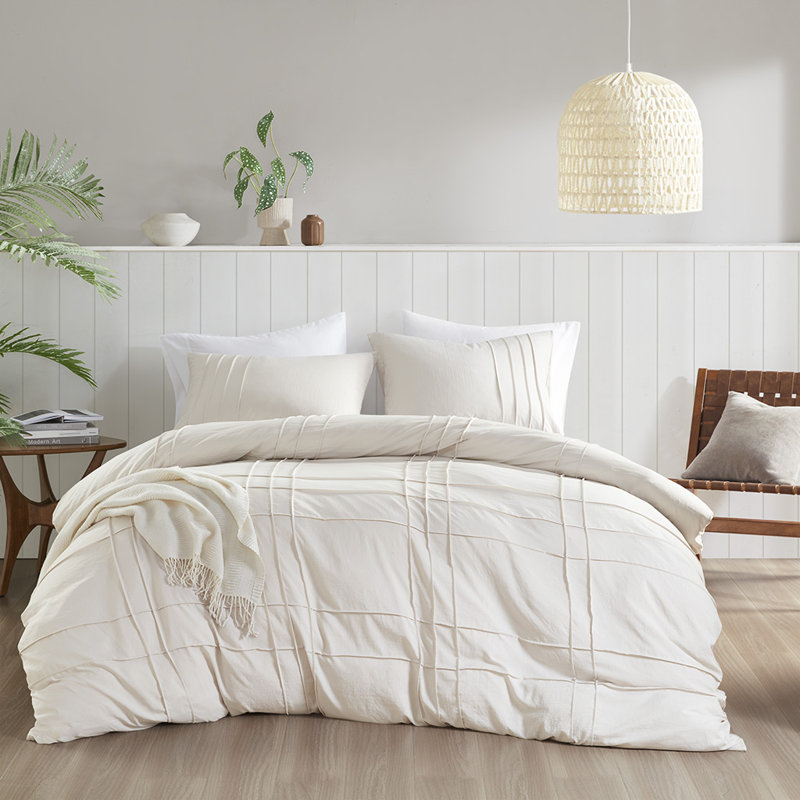 Ensemble de housse de couette pour grand lit 3 pièces Harris, Housse de couette pour grand lit et 2 taies décor, Neutre