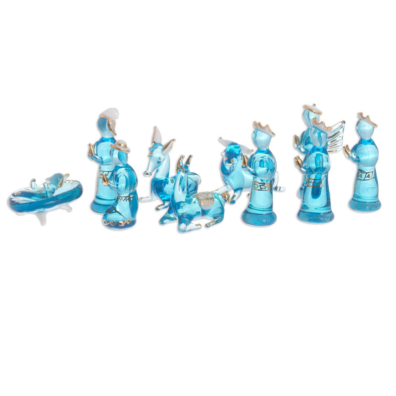 Ensemble de figurine 12 pièces en verre de la fête andin