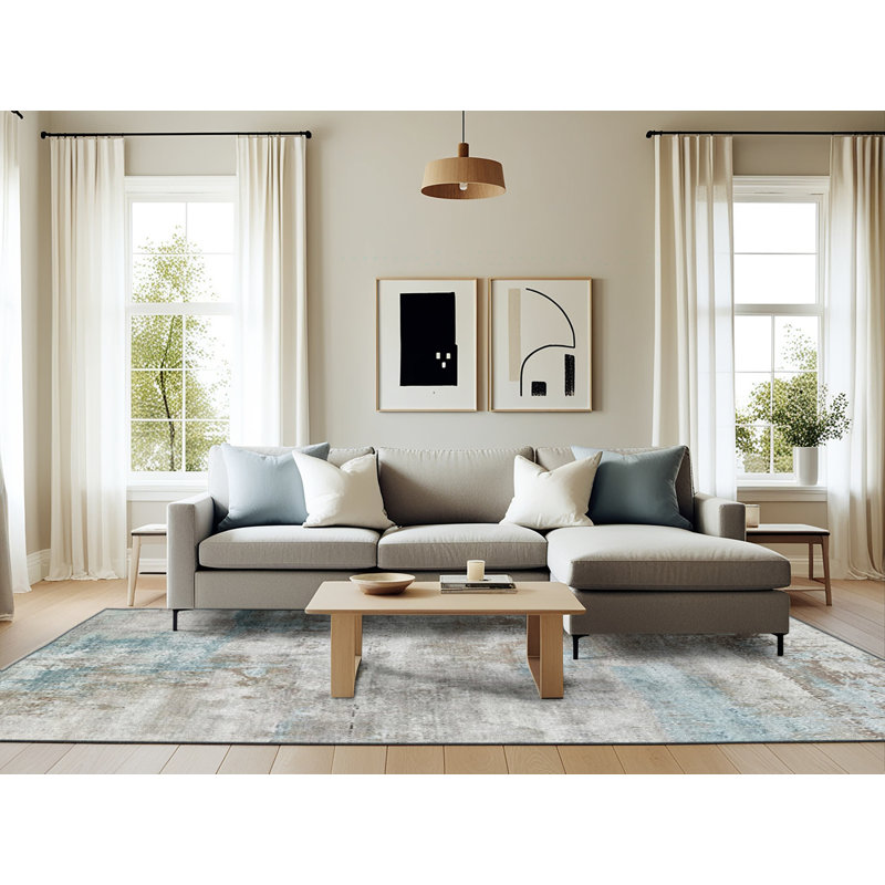 Cardi Abstract Indoor Rug, Rectangle 6' x 9'