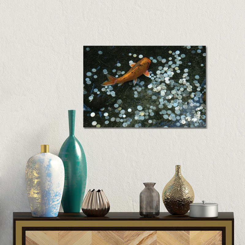 Koi With Coins In A Display At The Taronga Zoo 1 Piece Wall Art on Canvas, 30.48 cm H x 45.72 cm W, Canvas