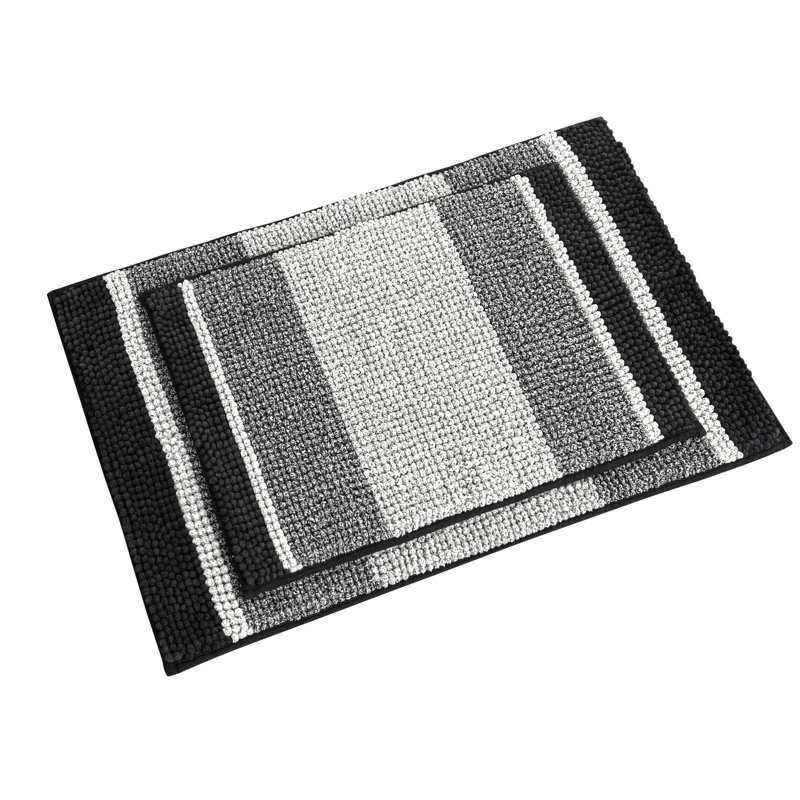 Tapis pour salle de bain Gradient Soft, Noir, noir, noir, noir