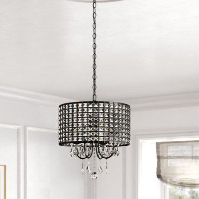 Armenio 4 - Light Unique Drum Chandelier with Crystal Accents