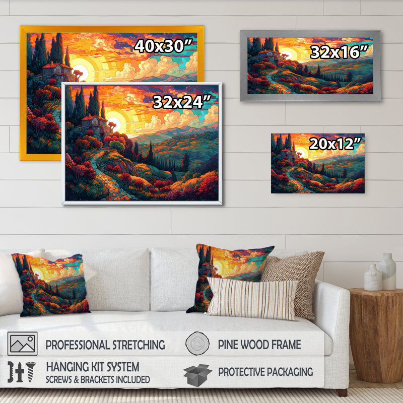 «Rhyon Rainbow Sky Valley I», reproduction sur toile, H 30 po x l 40 po x P 1,5 po, Cadre photo noir