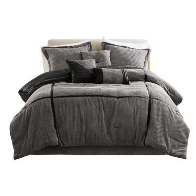 King Size Bedding Corduroy Grey - Temperature-Regulating, Ideal Fade Fabric, Long-Lasting Color