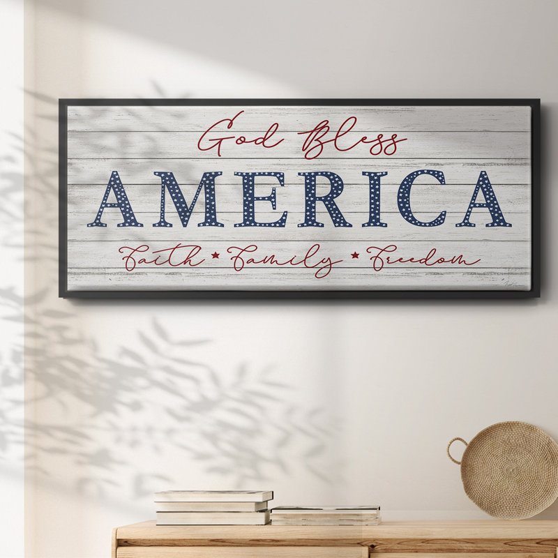 «God Bless America», toile encadrée, H 8 po x l 20 po