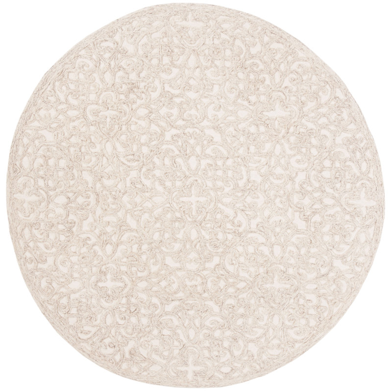 Tapis en laine et coton touffeté à la main Sarina, Rond 6 pi